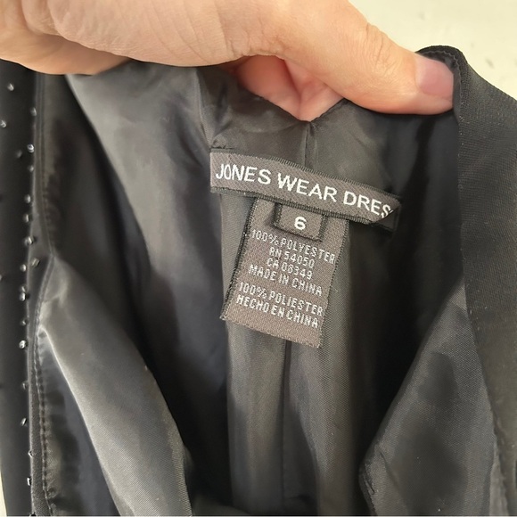 Jones New York Vintage Black Bow Detail Beaded 90s Party Dress Formal Size 6 - Picture 4 of 7